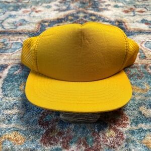 Vintage 80s Yellow Blank Trucker Hat